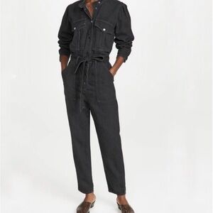 Veronica Beard Annie Jumsuit Dark Denim Washed Onyx Coveralls Size Small